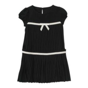 Janie and Jack Paper Doll Darling Dress Girls Black Pleated Size 12-18